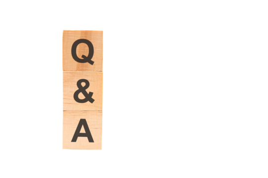 Questions and answers on wooden blocks. Business ideas for successful growth process.PNG