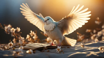 Fotobehang dove in the sky © asankalakmal
