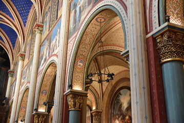 Voûtes peintes de l'église Saint-Germain-des-Prés à Paris. France