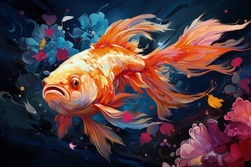 Bright and Colorful A Fauvism Style of a Blobfish, Generative Ai