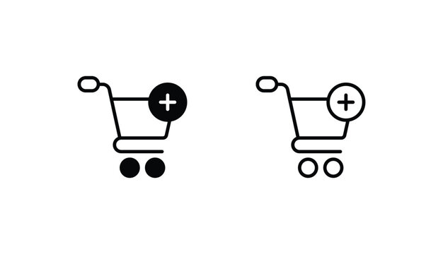 Add To Cart icon design with white background stock illustration