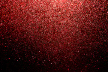 red black glitter texture abstract banner background with space. Twinkling glow stars effect. Like...