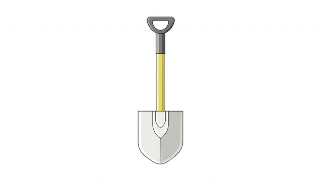 Animated video forming a shovel tool icon