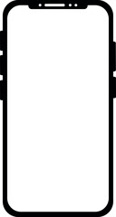 Mobile phone simple flat black and white icon.