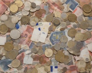 coins and banknotes,Euro Day – January 1,