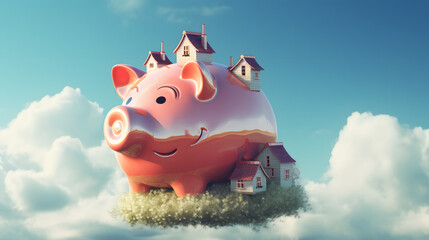 Background Image Featuring Piggy Bank, Promoting the Art of Saving.