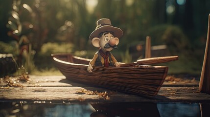 Realistic 3D Pinocchio doll illustration