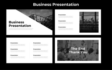 A bundle of 4 slide templates. Business presentation templates. Flat design vector infographic elements for presentation slides,