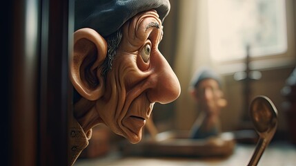Realistic 3D Pinocchio doll illustration - obrazy, fototapety, plakaty
