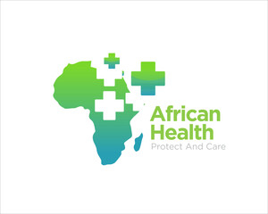 africa health protection logo designs for medical service and health clinic