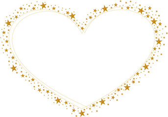 Double Yellow or Gold Love with gold Sparkling glitter Stars Vector clipart icon #5
