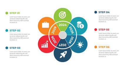 Business circle infographic.Can be used for process diagram, workflow layout, info graph, annual report, flow chart.