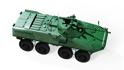 Armored personnel carrier infantry fighting vehicle, armored vehicle at night in the field,...
