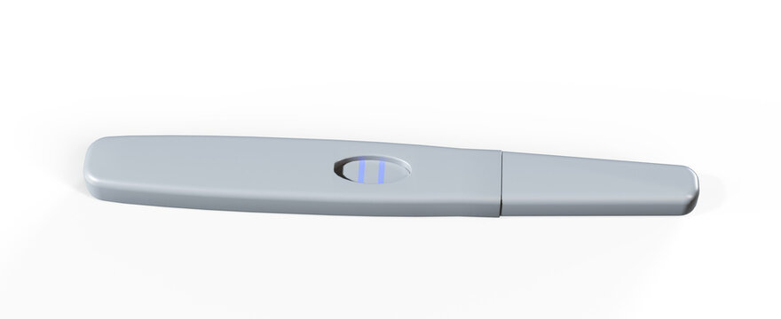 3d render of positive pregnancy test