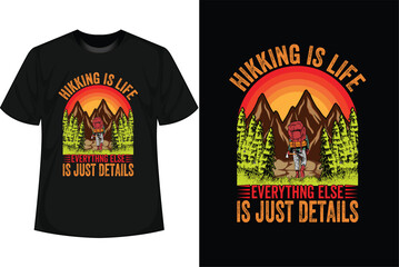 Hiking T-shirt Design vector