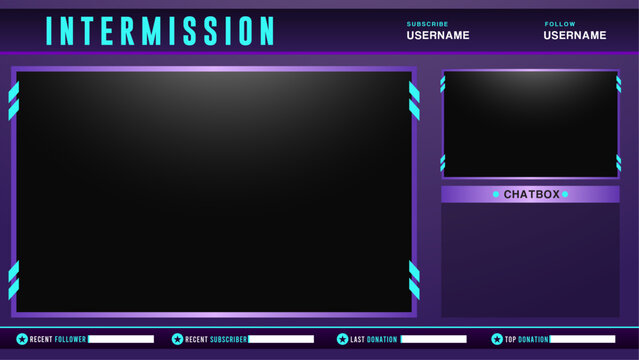 Gaming Stream Overlay Face Cam, Web Camera with chat element design