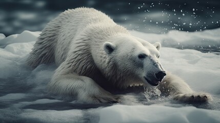 Obraz na płótnie Canvas Illustration of polar bears in winter