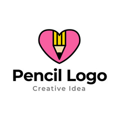 Creative pencil logo design vector template