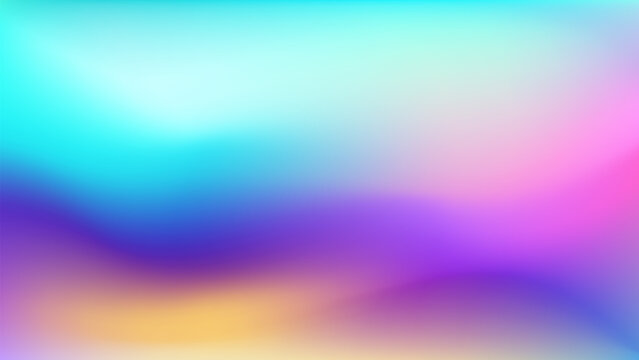 Bright gradient blue yellow teal pink purple background. Colorful Blurred backdrop with place for text. Vector illustration for your design, banner, poster, wallpapers, theme or website