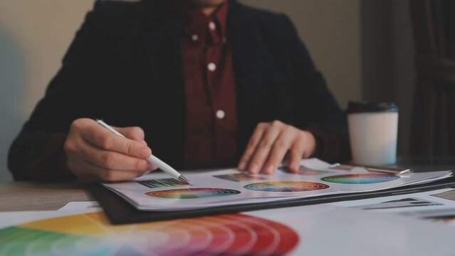 Programmer and Developer coding software application.
