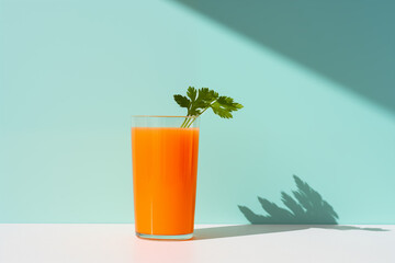 A glass of carrot juice minimalist background 2_4