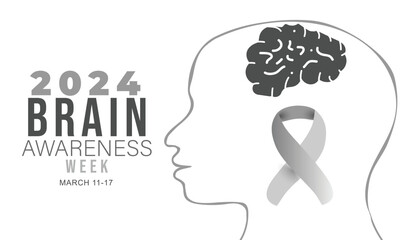 Brain awareness week. background, banner, card, poster, template. Vector illustration.