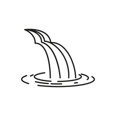 Waterfall line icon. isolated on white background. vector illustration