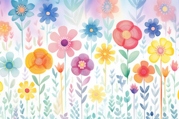Illustration seamless floral nature pattern flower summer design spring background background