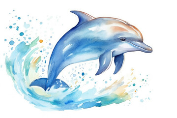 Dolphin mammal water jumping wild ocean fish animal nature wildlife sea fin blue