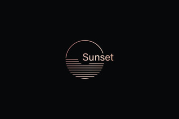 sun logo, sunset modern minimal logo, s sun logo design creative design typography illustration, sun wordmark,sun logo