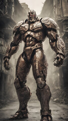 Fantasy Mighty Spartan Warrior A Gladiator Armor titan Exhibiting Strength