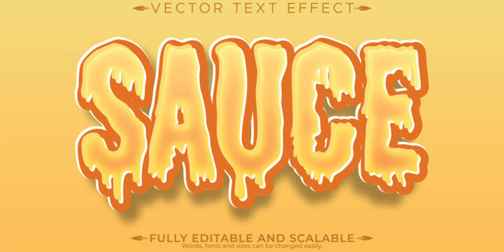 Sauce text effect, editable sweet and dessert text style