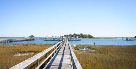 Residential Pier and Rowboat