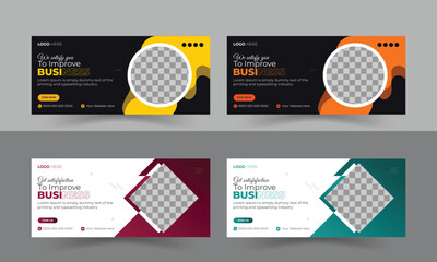 Corporate business online digital marketing business social media fb cover design bundle template