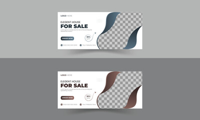 Corporate real estate business and real estate agency fb cover multicolor template design layout