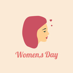 woman face Women's Day vector illustration