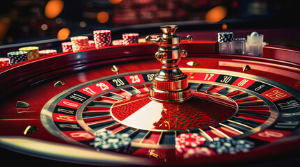 roulette with chips at the casino

