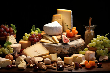 Assortment of different cheese types, various types of cheese