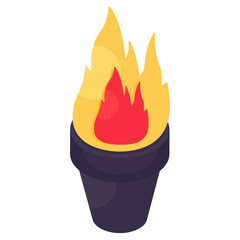 Perfect design icon of vintage torch 