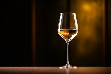 Glass of white wine in minimalist style 1_4