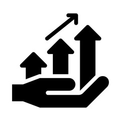 increasing bar graph glyph icon
