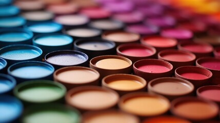 A close up of a large number of different colored paint tubes, AI