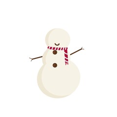 Snowman with a scarf isolated on white background - 693581972