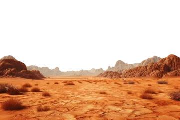 Fotobehang Arizona Wadi rum desert country cut out, isolated on white background