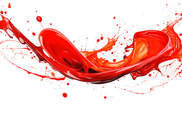 Red liquid splash isolated on white background