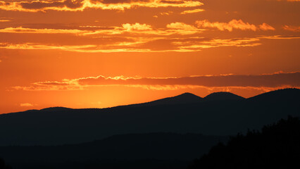 Beautiful Sunset in the Silent Appalachian Mountains