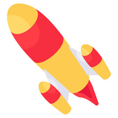 Conceptual isometric design icon of rocket 