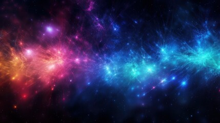 Naklejka premium Multicolored light effects creating luminous waves, rays of light, luminous fog, pyrotechnic effects, disco music style