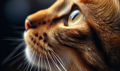 Close-up of a cat's golden eye reflecting light, showcasing the beauty and mystery of feline vision and the intricate details of its iris