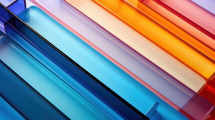 Fototapeta premium Background with three-dimensional rainbow crystals conveying sensations of purity, clarity, and naturalness